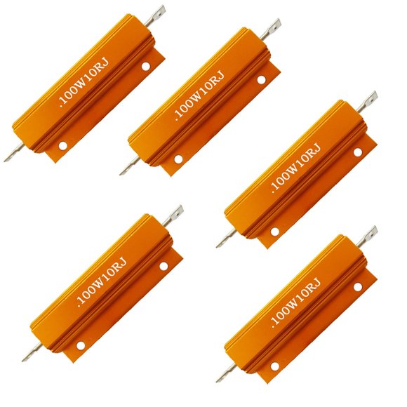 Comidox Juego De 5 Resistencias Bobinadas De 100 W, Carcasa De Aluminio, 10 R Ohm
