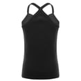thumbnail image 2 of JanJean Kids Girls Sleeveless Spaghetti Straps Tank Tops Gymnastics Yoga Training Athletic Camisole Black 140, 2 of 5