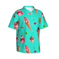 thumbnail image 2 of Hawaiian Shirt For Men, Kiwi Tart Ice Cream Print Mens Button Down Short Sleeve Shirt, Summer Beach Shirts For Men, 2 of 2