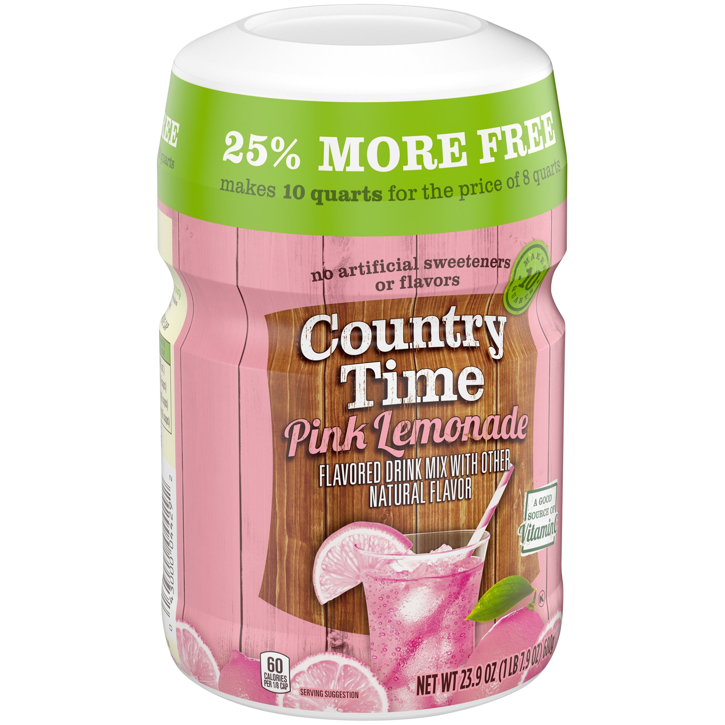 Country Time Pink Lemonade Drink Mix, Caffeine Free, 23.9 oz Resealable ...