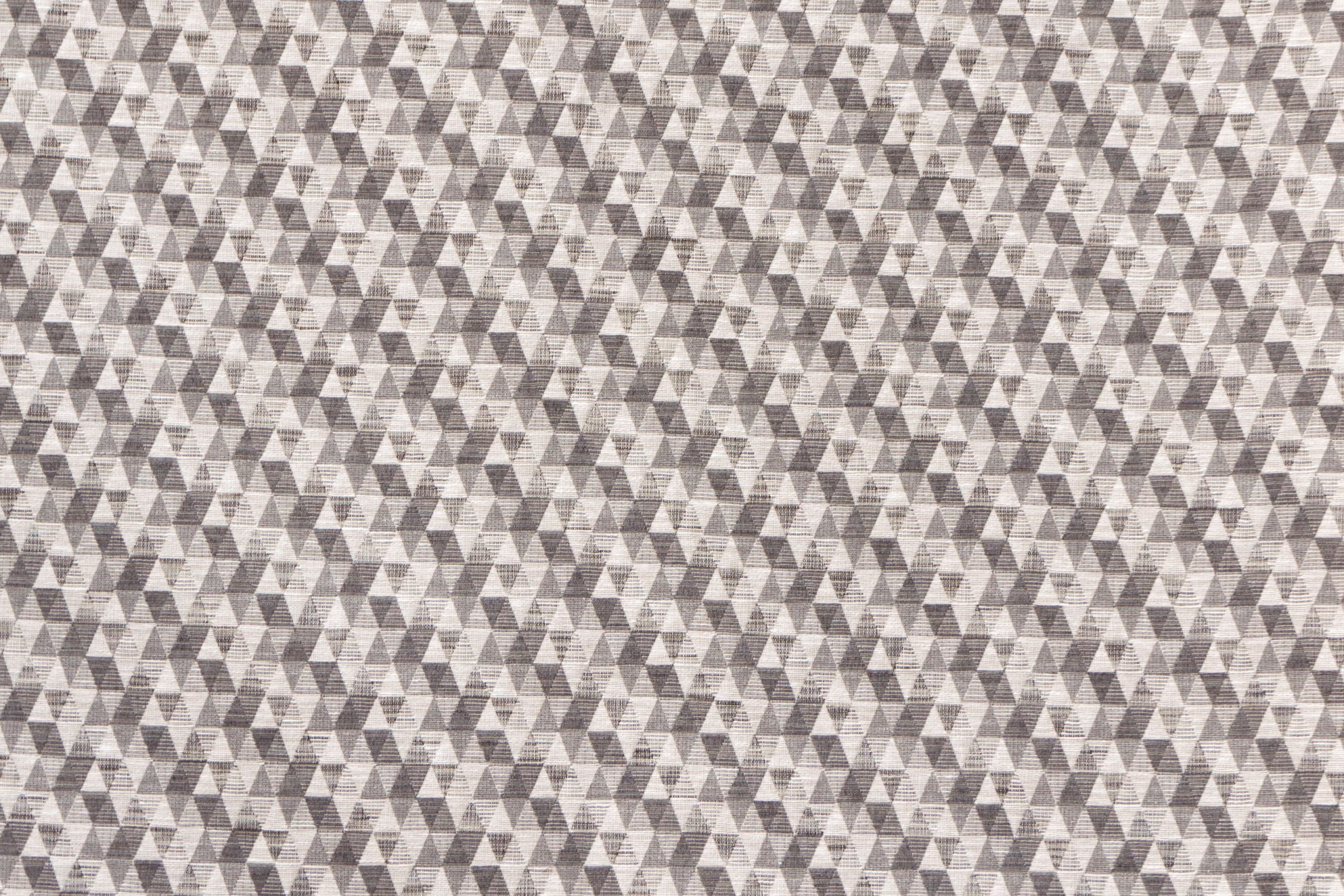 Fabric Mart Direct Cream Jacquard Velvet Fabric By The Yard, 54 inches or 137 cm width, 3 Continuous Yards Cream Jacquard Fabric, Beige Triangles Geometric, Upholstery Drapery Curtain Wholesale Fabric