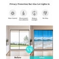 thumbnail image 4 of Window Privacy Film Beach Stained Glass Window Film Decorative Sun Block Window Cover Summer Ocean Blue Sky Sand Waves Modern Style Window Clings Static Adhesive Sticker for Bathroom 23.6"x59", 4 of 6
