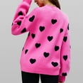 thumbnail image 4 of AGWOLF Cute Sweaters for Women Chunky Crewneck Knit Pullover Casual Heart Print Long Sleeve Jumper Trendy Drop Shoulder Tops, 4 of 5