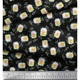 thumbnail image 2 of Soimoi Black Cotton Voile Fabric Swirl & Fruit Jar Kitchen Print Sewing Fabric Yard 42 Inch Wide, 2 of 3