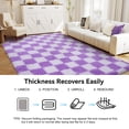 thumbnail image 5 of ZENELESS Fluffy Checkered Rug,5x7 White and Purple Soft Fuzzy Shag Shaggy Carpet for Living Room Bedroom Kids Room, Dorm Home Decor, 5 of 7