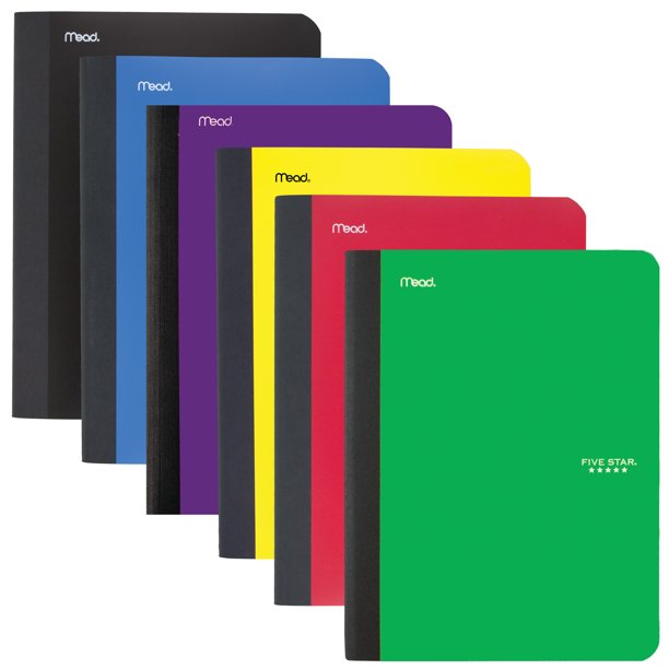 Five Star Composition Book, College Ruled, 100 Sheets, Assorted Colors