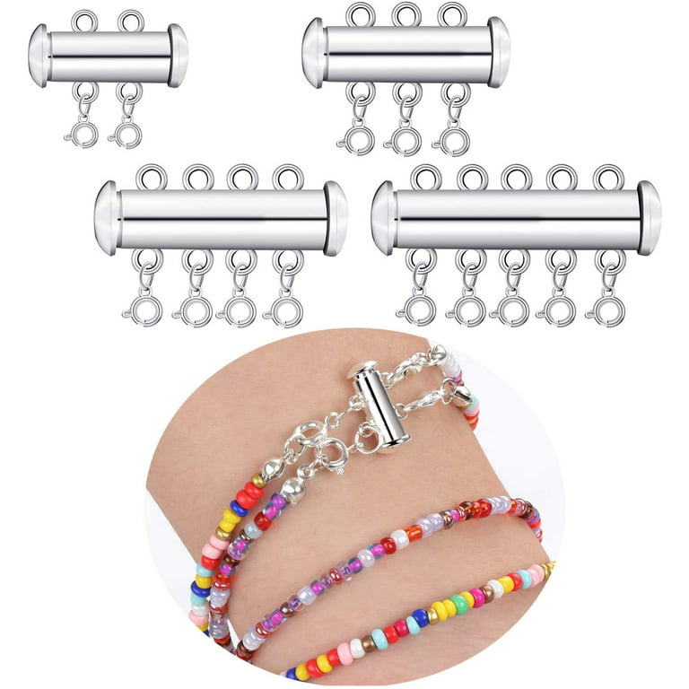 Necklace Layering Clasps Slide Lock Clasp Necklace Connector Multi Strands  Slide Tube Clasps 