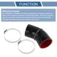 thumbnail image 4 of Unique Bargains 1 Set 90mm 3.54" ID 90mm 3.54" Length 45 Degrees Black Red Car Silicone Hose with Clamps Universal, 4 of 7
