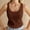Brown, variant on Ovbmpzd Women's Tank Tops Petite Casual Black Ribbed Shirts Summer Sleeveless Spring Crew Neck Camisole Womens Holiday Tops L