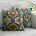 thumbnail image 3 of Qinduosi of Throw Pillow Covers Decorative Green Geometric Abstract Vintage Polyester Pillow Cases Square Pillocases for Bed Sofa White, 3 of 5
