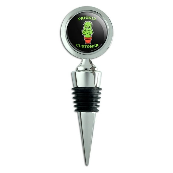 Prickly Customer Cactus Funny Humor Wine Bottle Stopper