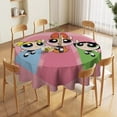 thumbnail image 5 of The Powerpuff Girls Round Tablecloth Print Decorative Table Cover Washable Table Cloths for Dining Party Picnic 70x70in, 5 of 8