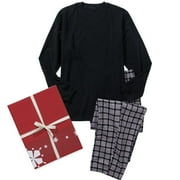 Big Men's Crew Fleece and Plaid Pants Gift Box Set