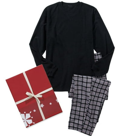 Big Men's Crew Fleece and Plaid Pants Gift Box Set
