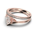 thumbnail image 4 of Gorgeous Minimalist 1.75 Carat Pear Cut Diamond Moissanite Unique Engagement Ring, Affordable Wedding Ring, One Matching Band in 10k Solid Rose Gold Gift For Her Love, Bridal Ring Set, 4 of 4