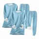thumbnail image 2 of Puntoco Conjunto De 2 Piezas De top De Manga Larga Cálido De Terciopelo Grueso Con Bolsillo Y Cuello Redondo De Color Sólido Para Mujer, Azul Claro Xxl, 2 of 3