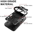 thumbnail image 3 of Heavy Duty Case for iPhone 17 6.3 inch, Camera Lens Sliding Cover With Hidden Bracket Magnetic Car Mount Holder, Rugged PC+TPU Hybrid Military Grade Shockproof Lens Protection Case,Red,For iPhone 17, 3 of 8