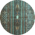 thumbnail image 1 of Ahgly Company Indoor Round Abstract Light Blue Contemporary Area Rugs, 7' Round, 1 of 4