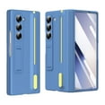 thumbnail image 2 of Compatible with Samsung Galaxy Z Fold 3 Phone Case,With Retractable Kickstand, S Pen Holder, Hinge Protection, and Screen Protector(Tempered Film),Shockproof Rugged Cover With Stylus,Skyblue, 2 of 8