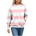 thumbnail image 7 of Zysthvn Striped Womens Fall Sweatshirt Pullover Casual Crewneck with Pockets Long Sleeve Sweatshirts for Women Tops, 7 of 7