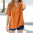thumbnail image 2 of Taqqpue Girls Button Down Shirts Kids Short Sleeve V Neck T Shirts Casual Collared Cute Blouse Summer Classic Tops Shirt, 2 of 6