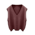 thumbnail image 4 of Sweater Vest for Women Fashionable Sleeveless V Neck Pullover Knitted Tops 2026 Fall Spring Outfits Solid Color Waistcoat Temperament Casual Sweater Red 2XL, 4 of 5