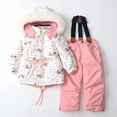 thumbnail image 2 of Caqnni 1-6Years Kids Snowsuit Girls Children Clothing Set 2Pcs Baby Winter Warm Down Jackets With Hooded Boys Thicken Jumpsuit Overalls Baby Girl Clothes (Z07-White,18-24 Months), 2 of 9