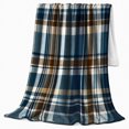 thumbnail image 2 of Plaid Check Living Room Autumn Accent, Cozy Botanical Garden Scene, Warm Flannel Blanket for Ranch House and Living Room, Animal Lovers Thanksgiving Gift, Artistic Home Decor, 2 of 9