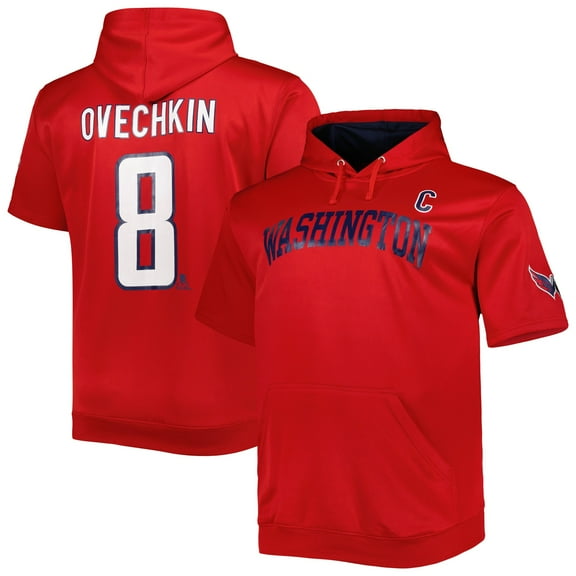 Men's Fanatics Alexander Ovechkin Red Washington Capitals Big & Tall Captain Patch Name & Number Pullover Hoodie