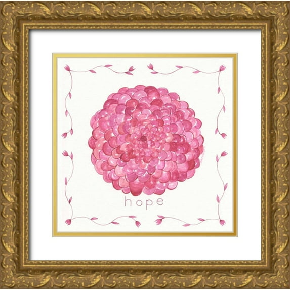 Shamp, Cindy 15x15 Gold Ornate Wood Framed with Double Matting Museum Art Print Titled - Hope Flower