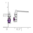 thumbnail image 3 of FB Jewels 14k White Gold Amethyst Diamond Earring, 3 of 3
