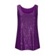 thumbnail image 5 of Tops de punto para mujer,Blusa informal sin mangas con lentejuelas y cuello redondo, de poliéster, corte holgado y cómodo, para uso diario, sopatenor, 5 of 9