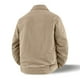 thumbnail image 4 of Blusa y camisa de manga larga con cuello vuelto para hombre, moda masculina, fina, color liso, manga larga, cuello, botón, bolsillo, abrigo grande, poliéster, parte superior, 4 of 6