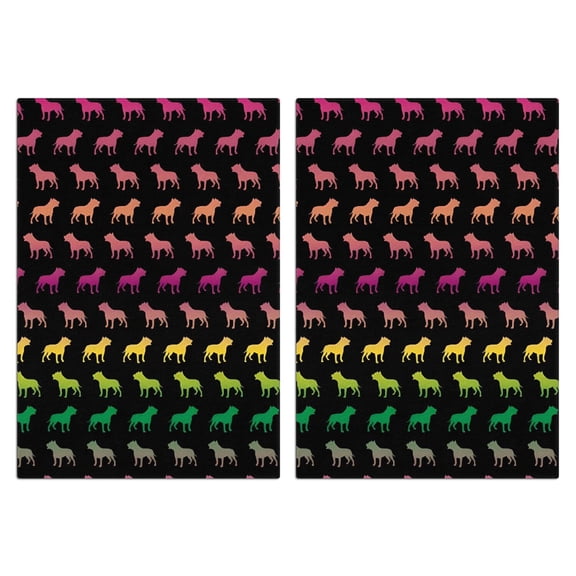 2 Pcs Funny Kitchen Towels,Rainbow Puppy Microfiber Dish Towels,Kitchen Tea Towels,Kitchen Towel Set (18" X 26")