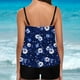 thumbnail image 3 of Trajes de baño tankini para mujer Trajes de baño de dos piezas con espalda de tiras y estampado conservador para mujer Traje de baño de dos piezas para mujer, 3 of 3
