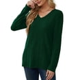 thumbnail image 4 of Kogui Chandails Mignons pour Femmes Automne Mode Automne 2025 Chandails à Blocs de Couleur Légers à Rayures Col Ras du Cou Hiver Tendance Chandails à Enfiler Hauts (Vert,P), 4 of 9