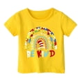 thumbnail image 2 of Chemises Garçons Été Décontracté Imprimé Personnalité Col Rond Manches Courtes T-Shirt Ample Jaune 1-2 Ans, 2 of 3