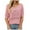 Pink, variant on Jalioing Women's Summer Sweaters Half Sleeve Crew Neck Crochet Sweater Tops Lightweight Fall Trendy Clothes