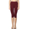thumbnail image 4 of Womens High Waist Seamless Cotton Capri Leggings, 4 of 5