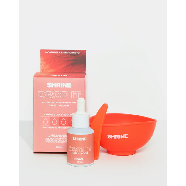 SHRINE Semi-Permanent Peach to Orange Hair Dye Drops  oz - Vegan,  Cruelty Free and No Plastic Waste. 