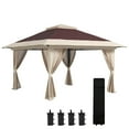 thumbnail image 2 of Outsunny 13' x 13' Pop Up Canopy w/ Netting, Weight Bags, Brown, 2 of 9