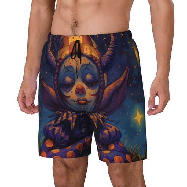 Fotbe Dreamy Jester Under Stars Traje de Baño para Hombre – Shorts de Natación de Secado Rápido con Forro y Bolsillos-Large