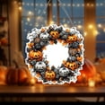 thumbnail image 1 of Halloween Greeting Card With Bat And Pumpkin Acrylic Holiday Celebration Card For Party Invitations And Festive Greetings, 1 of 5