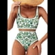 thumbnail image 2 of Conjuntos de Bikini para Mujer con Estampado Floral, Trajes de Baño de Dos Piezas con Escote Redondo y Cintura Alta. Flores XL, 2 of 9