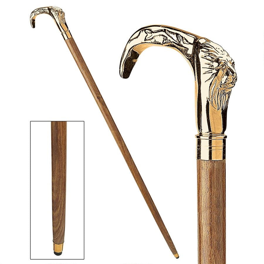 Design Toscano Gentleman's Choice Lion Brass Walking Stick Walmart
