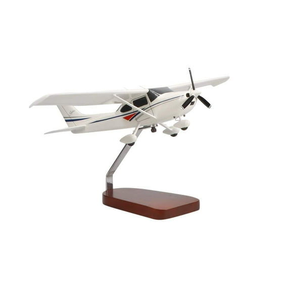 Cessna® 182 Skylane (White) Large Mahogany Model