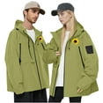 thumbnail image 6 of Women Mens Lightweight Waterproof Jacket Windproof Rain Hooded jackets for Running Hiking Cycling Travel S-3XL 1-Green XL, 6 of 9