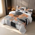 thumbnail image 3 of Erosebridal Orange Gray White Black Twin Quilt Set, Aesthetic Oil Painting Twin Coverlet Set, Black Reversible 2-Piece 1 Bedspread and 1 Pillowcase, 3 of 7