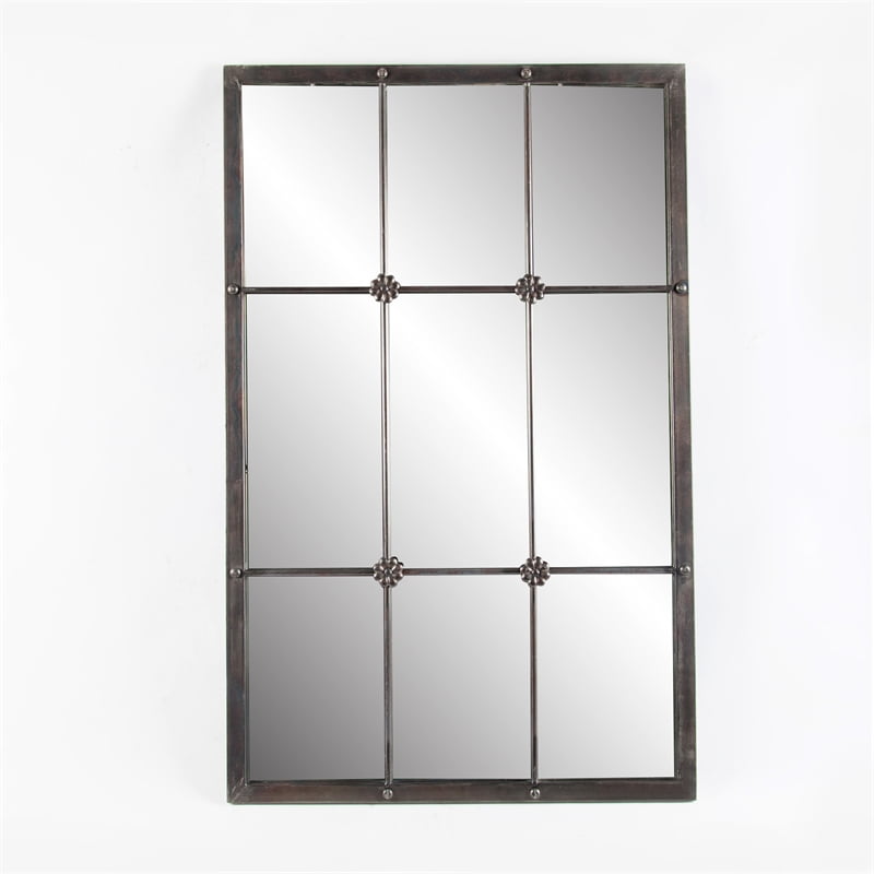 Metal Window Frame Wall Mirror, Window Frame Mirror Black