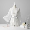 thumbnail image 3 of Vjnyvs Women's Dressing Gowns, Lace-up Nightgown, Satin Kimono Morning Robe Bridal Ladies Lace Trim Sexy Bathrobes Nightwear Bridesmaid Robes, 3 of 7